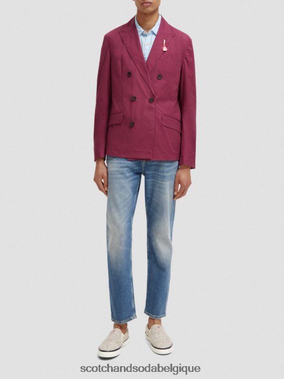 vêtements Scotch & Soda blazer léger à double boutonnage- Scotch and Soda Namur dahlia 6BZRBF661