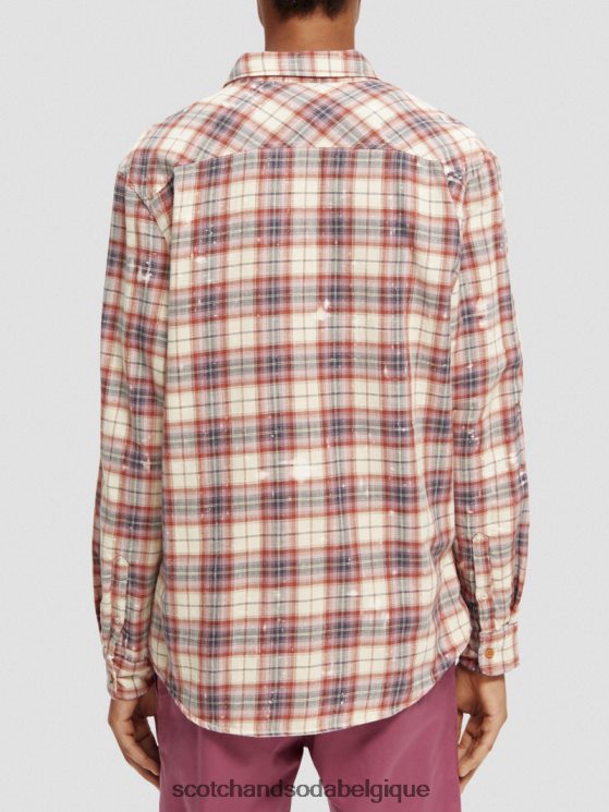 vêtements Scotch & Soda chemise bio à carreaux contrecollés avec réglage des manches- Scotch and Soda Liﾨﾨge combiner un 6BZRBF312
