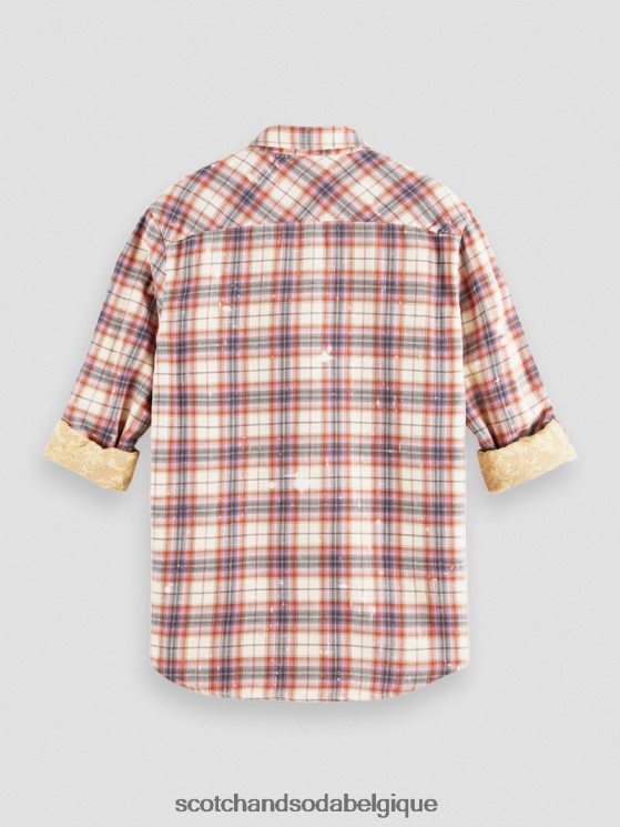 vêtements Scotch & Soda chemise bio à carreaux contrecollés avec réglage des manches- Scotch and Soda Liﾨﾨge combiner un 6BZRBF312
