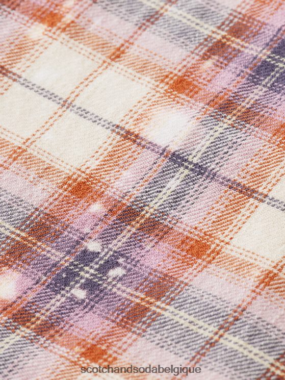 vêtements Scotch & Soda chemise bio à carreaux contrecollés avec réglage des manches- Scotch and Soda Liﾨﾨge combiner un 6BZRBF312