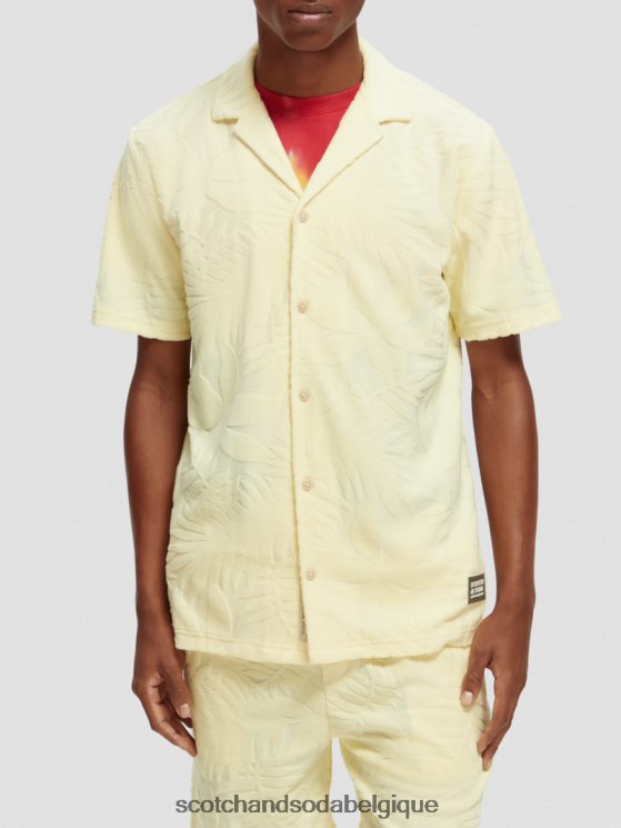 vêtements Scotch & Soda chemise camp imprimée en jacquard- Scotch and Soda Belgique banane 6BZRBF344