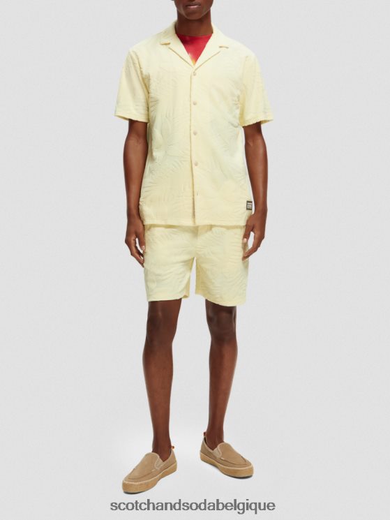vêtements Scotch & Soda chemise camp imprimée en jacquard- Scotch and Soda Belgique banane 6BZRBF344