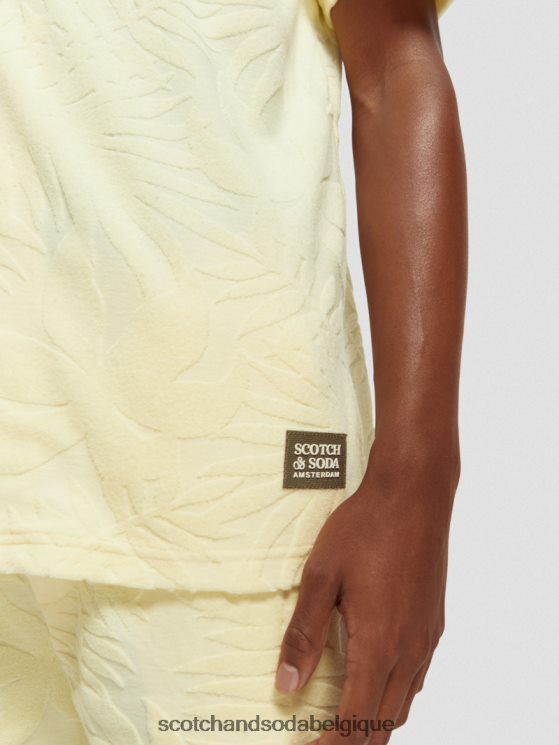 vêtements Scotch & Soda chemise camp imprimée en jacquard- Scotch and Soda Belgique banane 6BZRBF344