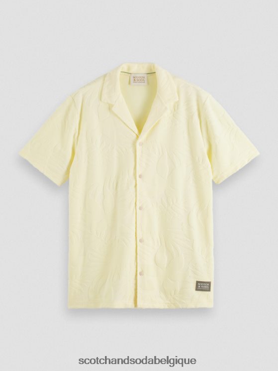vêtements Scotch & Soda chemise camp imprimée en jacquard- Scotch and Soda Belgique banane 6BZRBF344