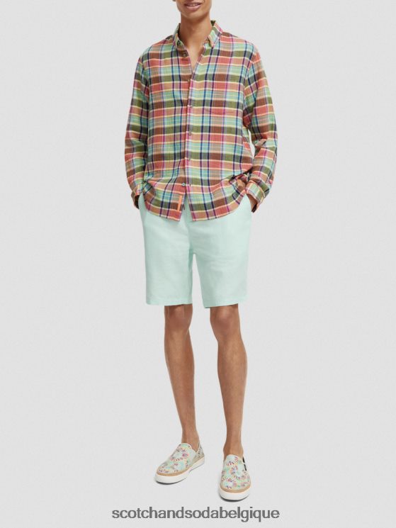 vêtements Scotch & Soda chemise contrecollée coupe classique avec ajustement des manches- Scotch and Soda Belgique vérification multiple 6BZRBF335