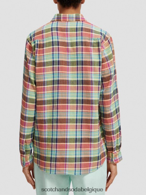 vêtements Scotch & Soda chemise contrecollée coupe classique avec ajustement des manches- Scotch and Soda Belgique vérification multiple 6BZRBF335