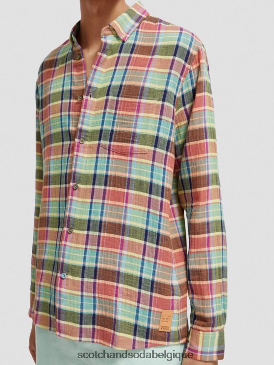 vêtements Scotch & Soda chemise contrecollée coupe classique avec ajustement des manches- Scotch and Soda Belgique vérification multiple 6BZRBF335