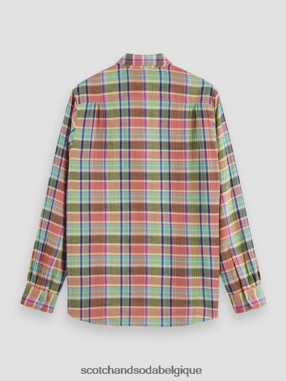vêtements Scotch & Soda chemise contrecollée coupe classique avec ajustement des manches- Scotch and Soda Belgique vérification multiple 6BZRBF335