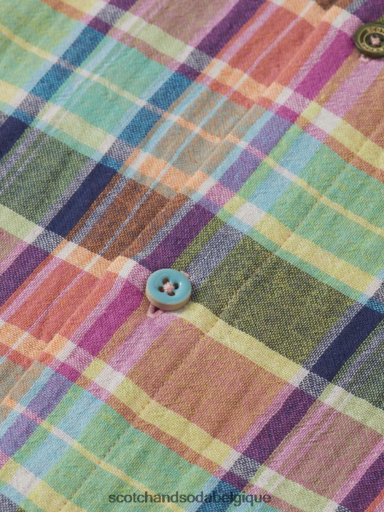 vêtements Scotch & Soda chemise contrecollée coupe classique avec ajustement des manches- Scotch and Soda Belgique vérification multiple 6BZRBF335