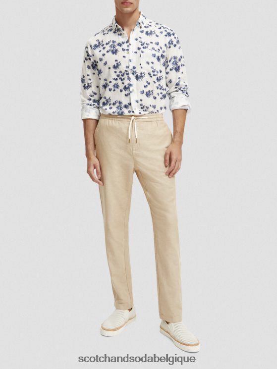 vêtements Scotch & Soda chemise contrecollée coupe classique avec ajustement des manches- Scotch and Soda outlet feu d\'artifice blanc aop 6BZRBF334