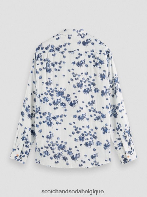 vêtements Scotch & Soda chemise contrecollée coupe classique avec ajustement des manches- Scotch and Soda outlet feu d\'artifice blanc aop 6BZRBF334