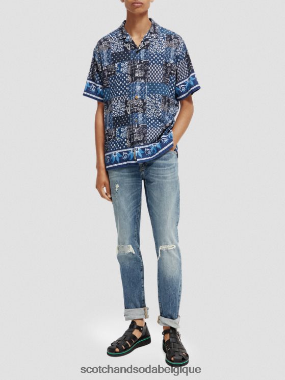 vêtements Scotch & Soda chemise de camp en coton biologique à imprimés mélangés- Scotch and Soda parfum combiner un 6BZRBF286