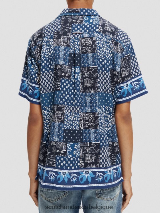vêtements Scotch & Soda chemise de camp en coton biologique à imprimés mélangés- Scotch and Soda parfum combiner un 6BZRBF286