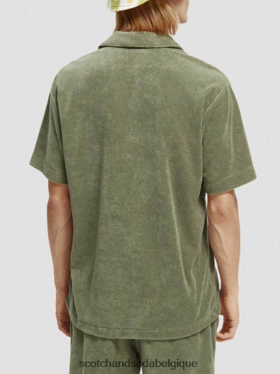 vêtements Scotch & Soda chemise de camp en tissu éponge brodé- Scotch and Soda parfum armée 6BZRBF295