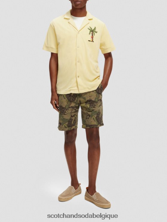 vêtements Scotch & Soda chemise de camp en tissu éponge brodé- Scotch and Soda shop near me banane 6BZRBF297