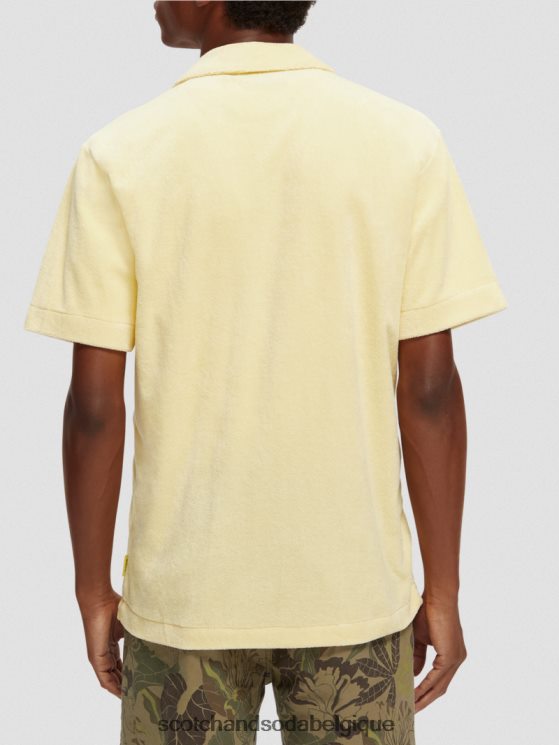 vêtements Scotch & Soda chemise de camp en tissu éponge brodé- Scotch and Soda shop near me banane 6BZRBF297