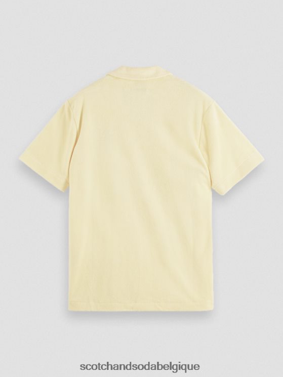 vêtements Scotch & Soda chemise de camp en tissu éponge brodé- Scotch and Soda shop near me banane 6BZRBF297