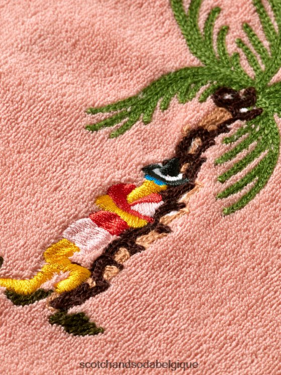 vêtements Scotch & Soda chemise de camp en tissu éponge brodé- Scotch and Soda shop online flamant 6BZRBF296