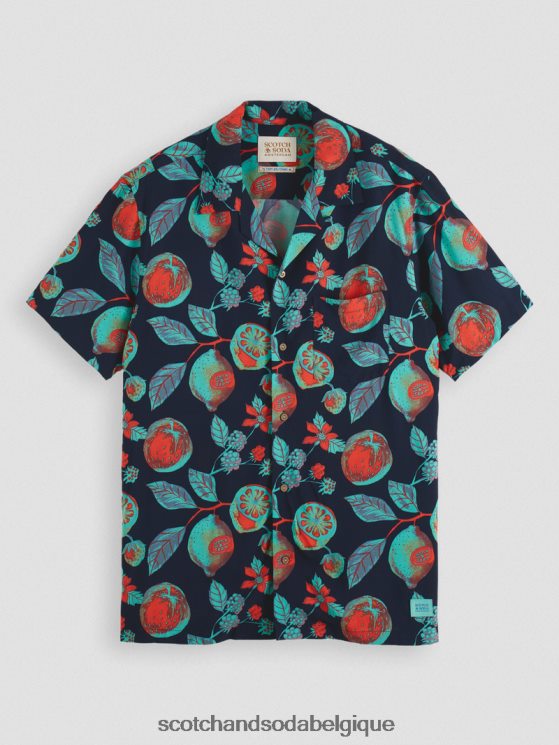 vêtements Scotch & Soda chemise de camp imprimée- Scotch and Soda outlet fruits de la marine aop 6BZRBF307