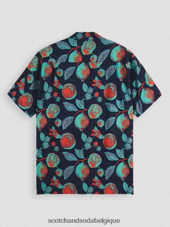 vêtements Scotch & Soda chemise de camp imprimée- Scotch and Soda outlet fruits de la marine aop 6BZRBF307