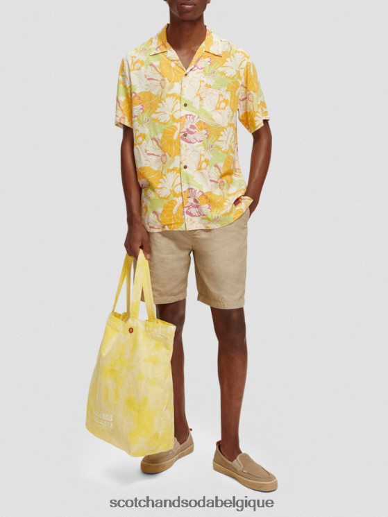 vêtements Scotch & Soda chemise de camp imprimée- Scotch and Soda parfum aop floral jaune 6BZRBF304