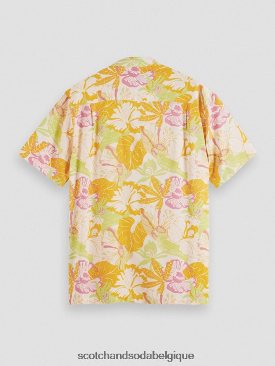 vêtements Scotch & Soda chemise de camp imprimée- Scotch and Soda parfum aop floral jaune 6BZRBF304