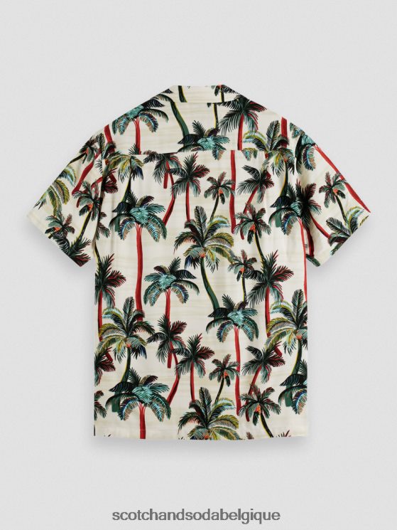 vêtements Scotch & Soda chemise de camp imprimée- Scotch and Soda shop near me palmiers blanc cassé aop 6BZRBF306