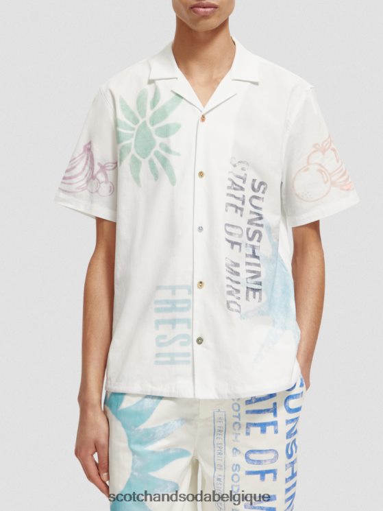 vêtements Scotch & Soda chemise de camp imprimée coupe classique- Scotch and Soda shop near me impression de timbre 6BZRBF333