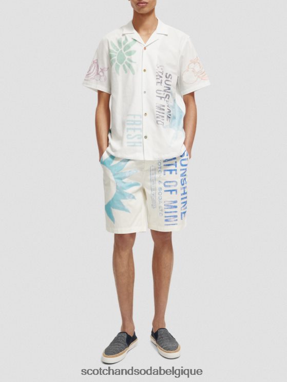 vêtements Scotch & Soda chemise de camp imprimée coupe classique- Scotch and Soda shop near me impression de timbre 6BZRBF333