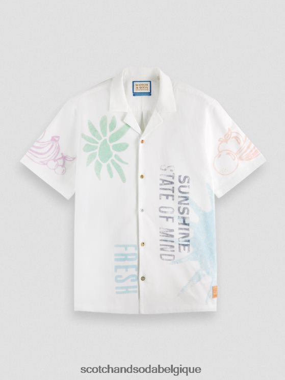 vêtements Scotch & Soda chemise de camp imprimée coupe classique- Scotch and Soda shop near me impression de timbre 6BZRBF333