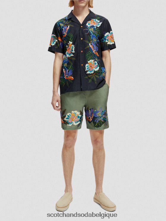 vêtements Scotch & Soda chemise de camp imprimée en coton biologique- Scotch and Soda Bruxelles fleur de bordure 6BZRBF327