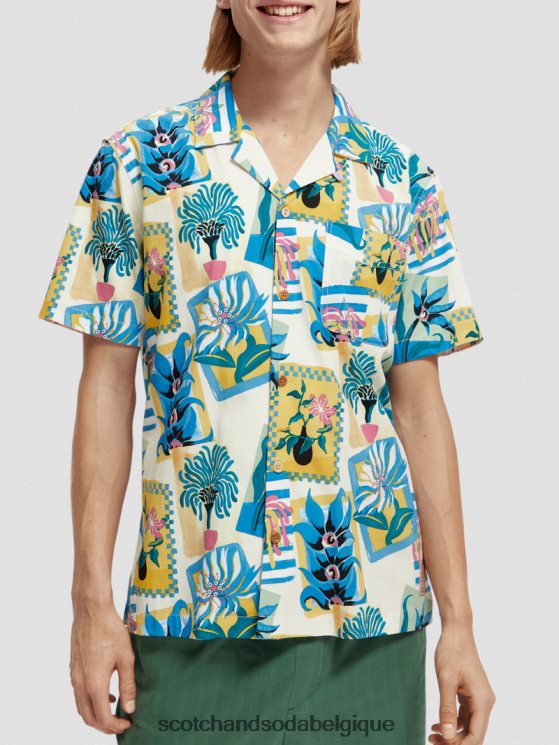 vêtements Scotch & Soda chemise de camp imprimée à manches courtes- Scotch and Soda Bruxelles combo b 6BZRBF282