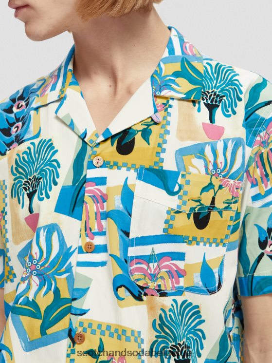 vêtements Scotch & Soda chemise de camp imprimée à manches courtes- Scotch and Soda Bruxelles combo b 6BZRBF282