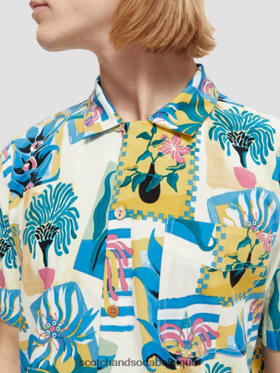 vêtements Scotch & Soda chemise de camp imprimée à manches courtes- Scotch and Soda Bruxelles combo b 6BZRBF282