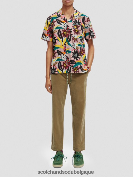 vêtements Scotch & Soda chemise de camp imprimée à manches courtes- Scotch and Soda Liﾨﾨge combiner un 6BZRBF285