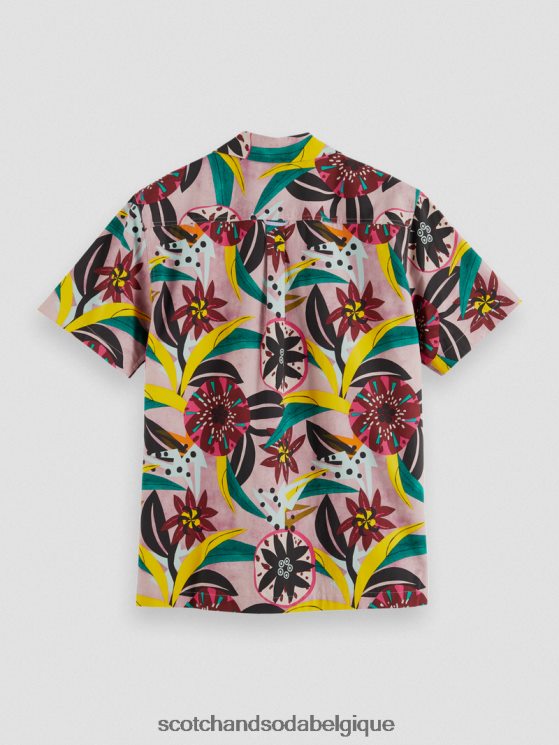 vêtements Scotch & Soda chemise de camp imprimée à manches courtes- Scotch and Soda Liﾨﾨge combiner un 6BZRBF285
