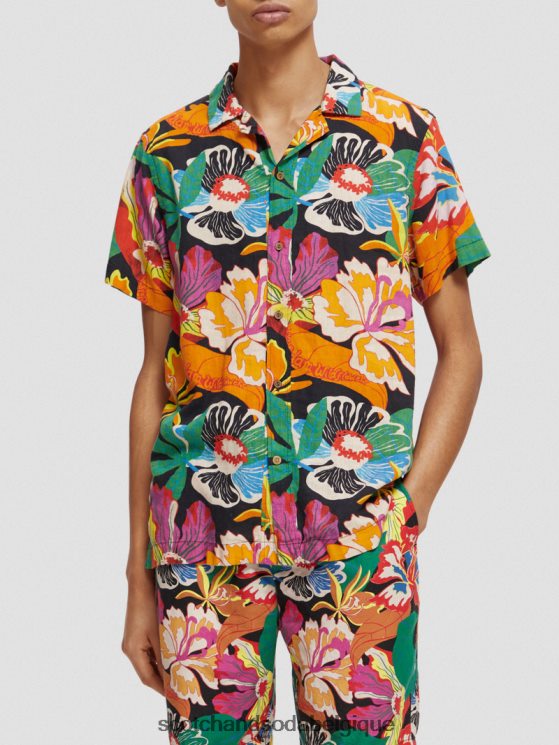 vêtements Scotch & Soda chemise de camp imprimée à manches courtes- Scotch and Soda Liﾨﾨge floral 6BZRBF330
