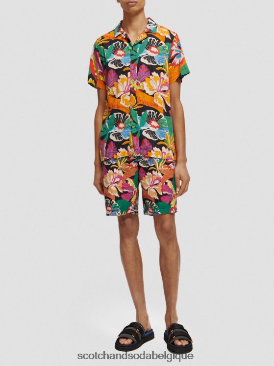 vêtements Scotch & Soda chemise de camp imprimée à manches courtes- Scotch and Soda Liﾨﾨge floral 6BZRBF330