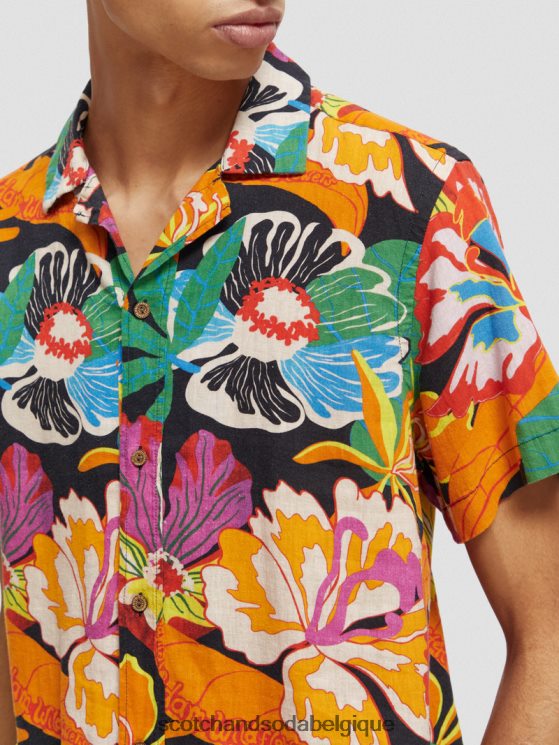 vêtements Scotch & Soda chemise de camp imprimée à manches courtes- Scotch and Soda Liﾨﾨge floral 6BZRBF330