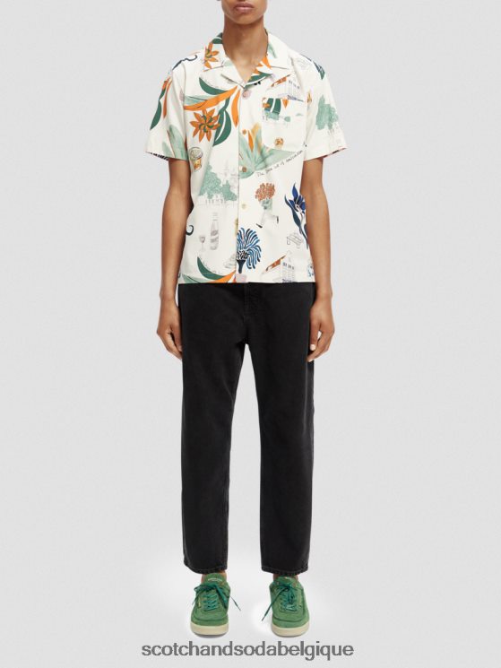 vêtements Scotch & Soda chemise de camp imprimée à manches courtes- Scotch and Soda Namur combinaison c 6BZRBF283