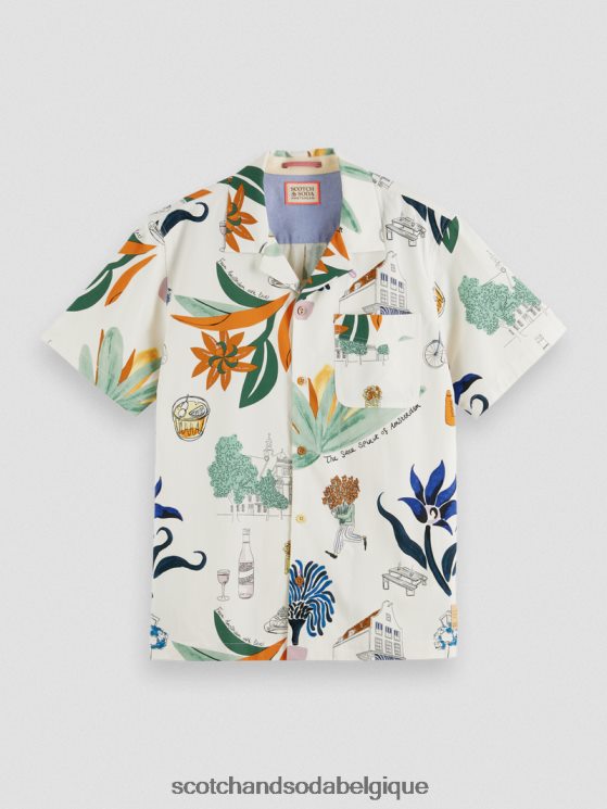 vêtements Scotch & Soda chemise de camp imprimée à manches courtes- Scotch and Soda Namur combinaison c 6BZRBF283
