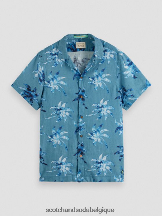 vêtements Scotch & Soda chemise de camp imprimée à manches courtes- Scotch and Soda femme feuille de cire 6BZRBF329