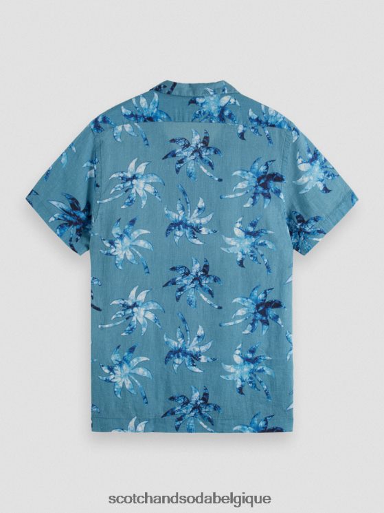 vêtements Scotch & Soda chemise de camp imprimée à manches courtes- Scotch and Soda femme feuille de cire 6BZRBF329