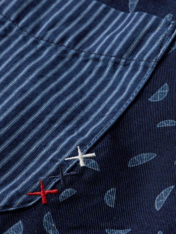 vêtements Scotch & Soda chemise de camp à patchwork- Scotch and Soda outlet indigo partout 6BZRBF343
