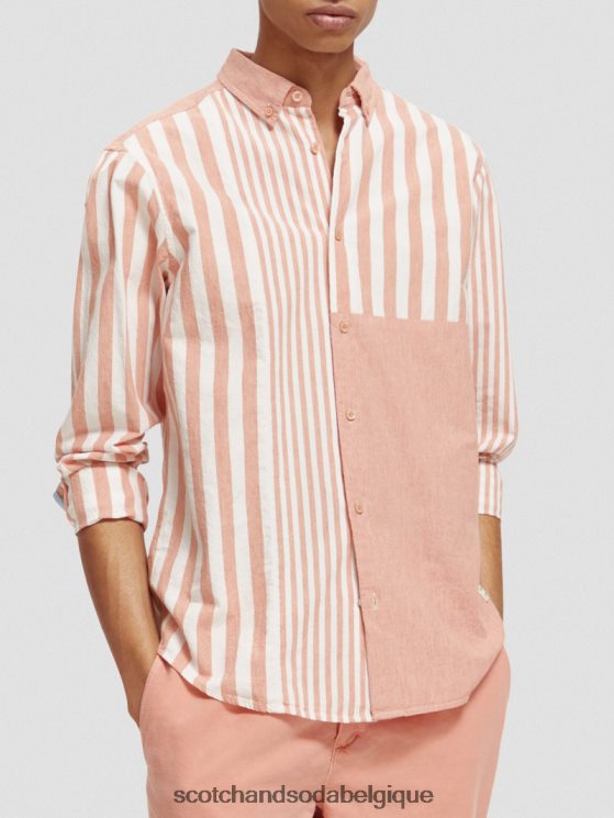 vêtements Scotch & Soda chemise en chambray mélangé léger coupe décontractée- Scotch and Soda shop near me cerise 6BZRBF315