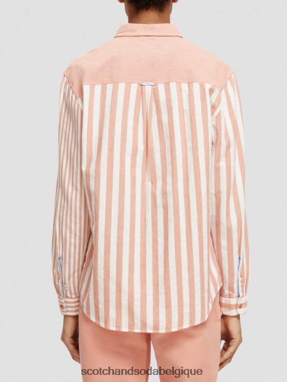 vêtements Scotch & Soda chemise en chambray mélangé léger coupe décontractée- Scotch and Soda shop near me cerise 6BZRBF315