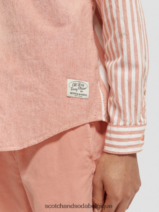 vêtements Scotch & Soda chemise en chambray mélangé léger coupe décontractée- Scotch and Soda shop near me cerise 6BZRBF315