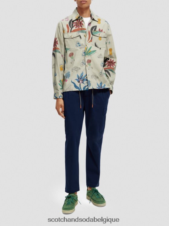 vêtements Scotch & Soda chemise en coton biologique imprimée coupe décontractée- Scotch and Soda outlet combiner un 6BZRBF298