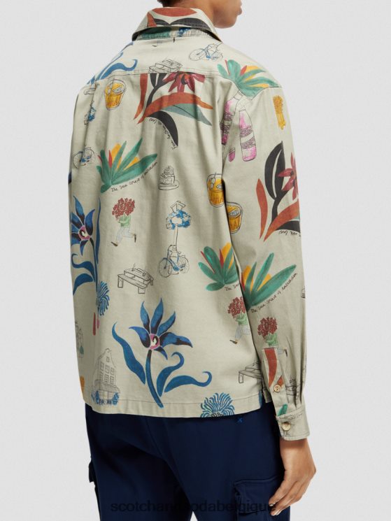 vêtements Scotch & Soda chemise en coton biologique imprimée coupe décontractée- Scotch and Soda outlet combiner un 6BZRBF298