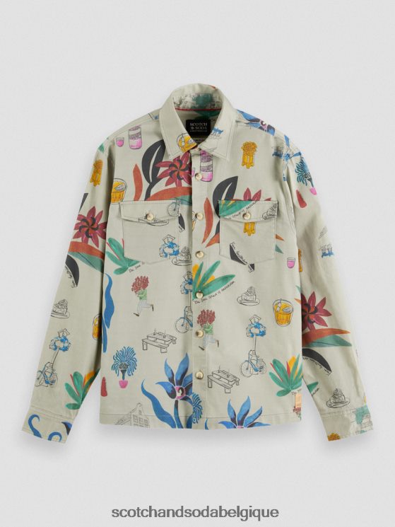 vêtements Scotch & Soda chemise en coton biologique imprimée coupe décontractée- Scotch and Soda outlet combiner un 6BZRBF298